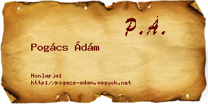 Pogács Ádám névjegykártya